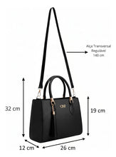 Carregar imagem no visualizador da galeria, Kit Bolsas Feminina Sacola Transversal Tira Colo Carteira Cor Preta