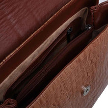 Carregar imagem no visualizador da galeria, LAURA - Bolsa Feminina Couro Legitimo Média Maleta Croco