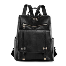 Carregar imagem no visualizador da galeria, Mochila feminina em PU, estilo retrô europeu e americano, versátil