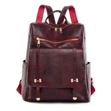 Carregar imagem no visualizador da galeria, Mochila feminina em PU, estilo retrô europeu e americano, versátil
