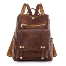 Carregar imagem no visualizador da galeria, Mochila feminina em PU, estilo retrô europeu e americano, versátil