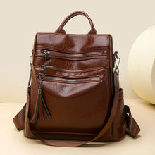 Carregar imagem no visualizador da galeria, Mochila feminina em PU, estilo retrô europeu e americano, versátil