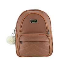 Carregar imagem no visualizador da galeria, Mochila Feminina Média Bolsa Mochilinha Alças Reguláveis Três Repartições + Chaveiro Pompom