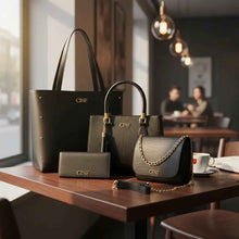 Carregar imagem no visualizador da galeria, Kit Bolsas Feminina Sacola Transversal Tira Colo Carteira Cor Preta
