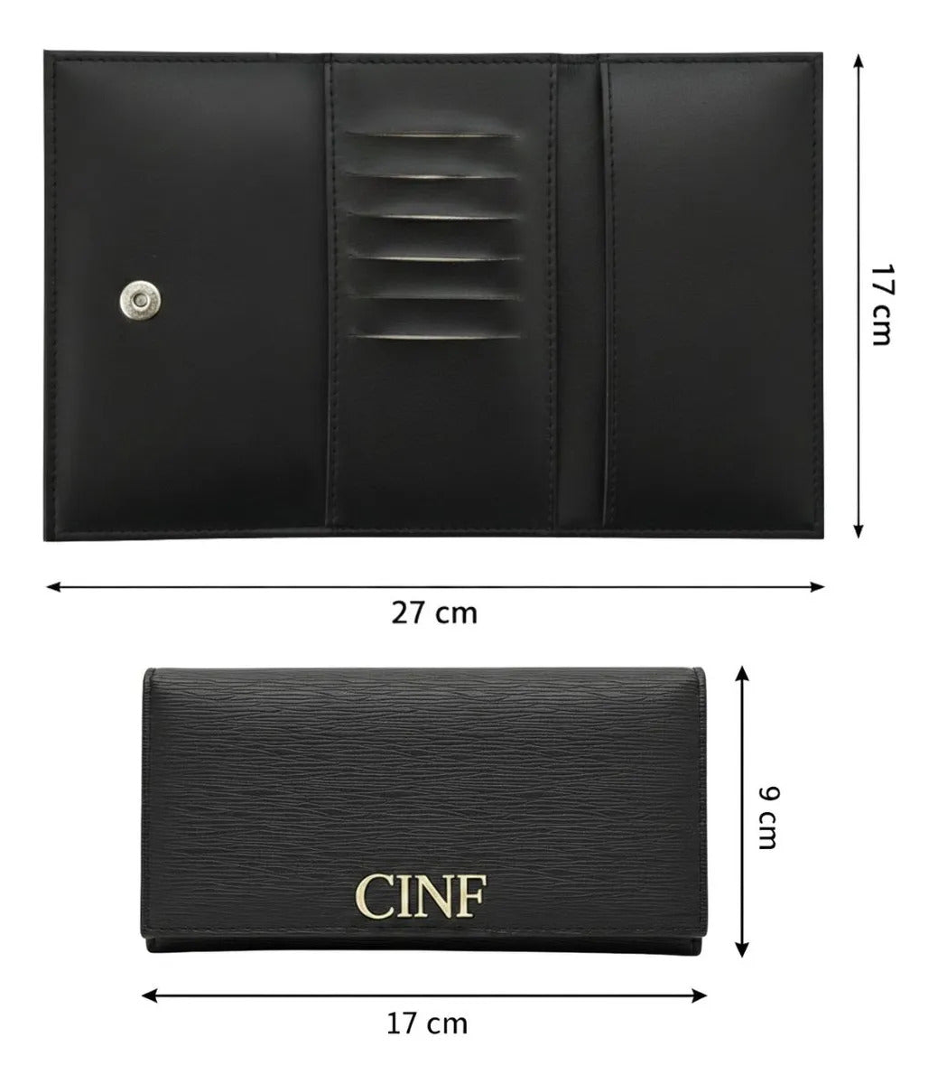 Kit Bolsas Feminina Sacola Transversal Tira Colo Carteira Cor Preta