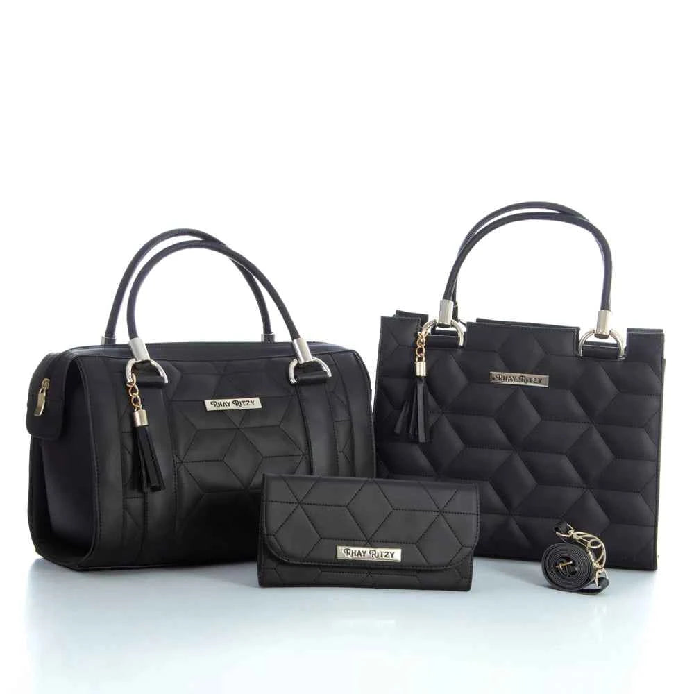 Kit Bolsa Baú + Bolsa Castelo Com Carteira Feminina Elegante de Mão e Alça Tranversal Promoção
