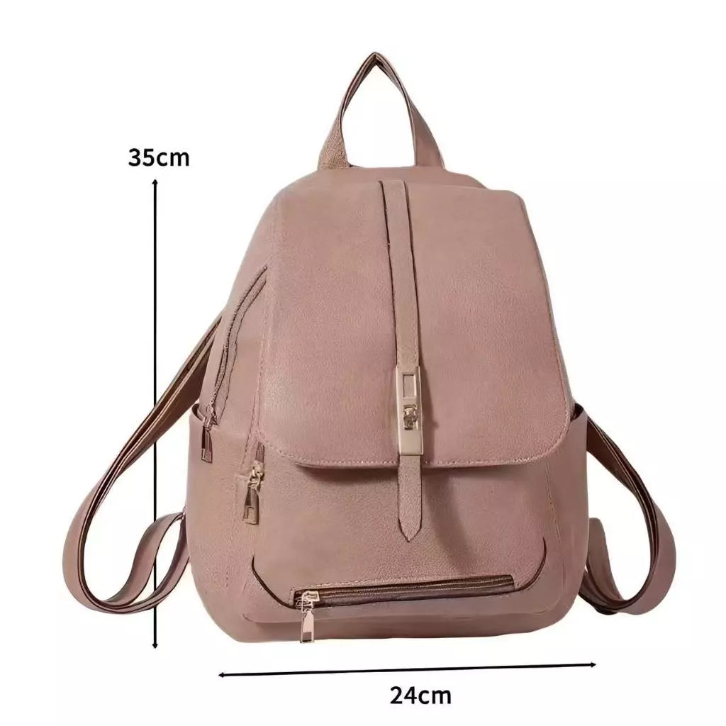 Mochila Feminina Casual Passeio Couro Sintético Fashion Elegante Moda