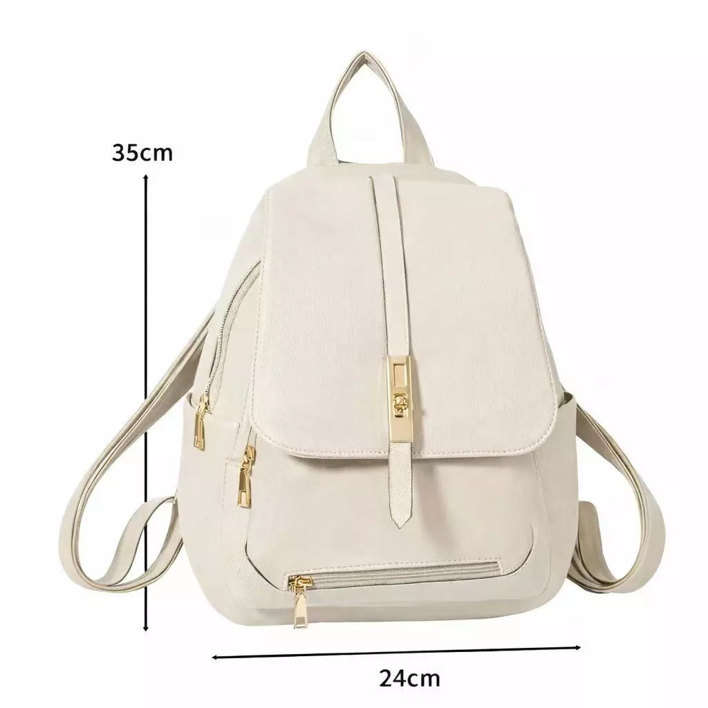 Mochila Feminina Casual Passeio Couro Sintético Fashion Elegante Moda