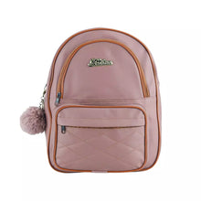 Carregar imagem no visualizador da galeria, Mochila Feminina Média Bolsa Mochilinha Alças Reguláveis Três Repartições + Chaveiro Pompom
