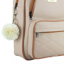 Carregar imagem no visualizador da galeria, Mochila Feminina Média Bolsa Mochilinha Alças Reguláveis Três Repartições + Chaveiro Pompom
