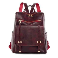 Mochila feminina em PU, estilo retrô europeu e americano, versátil