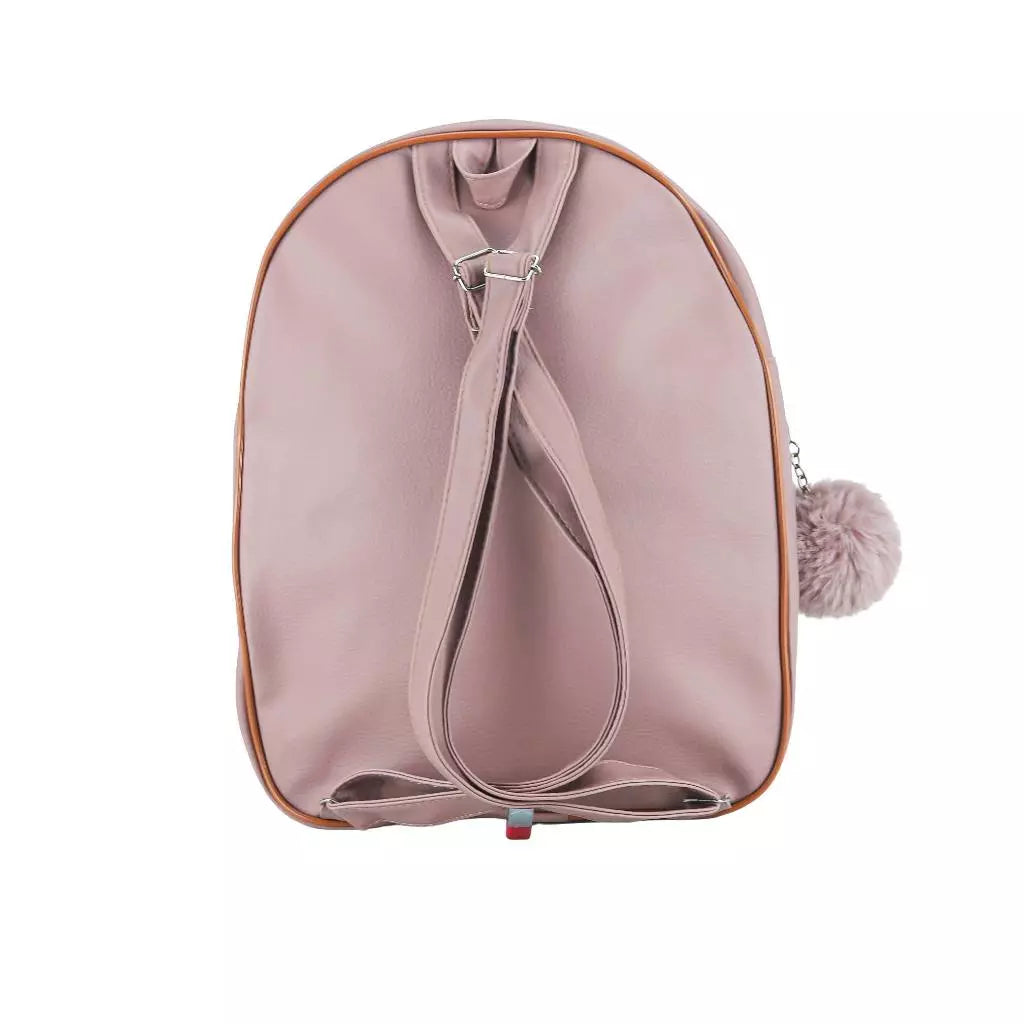 Mochila Feminina Média Bolsa Mochilinha Alças Reguláveis Três Repartições + Chaveiro Pompom