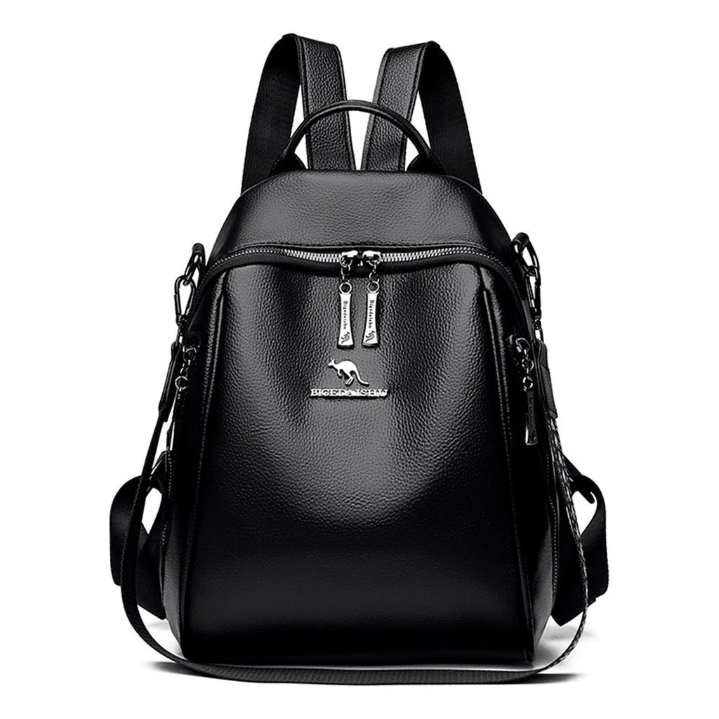 Mochila Feminina de Couro Sintético Macio Antifurto