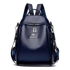 Mochila Feminina de Couro Sintético Macio Antifurto