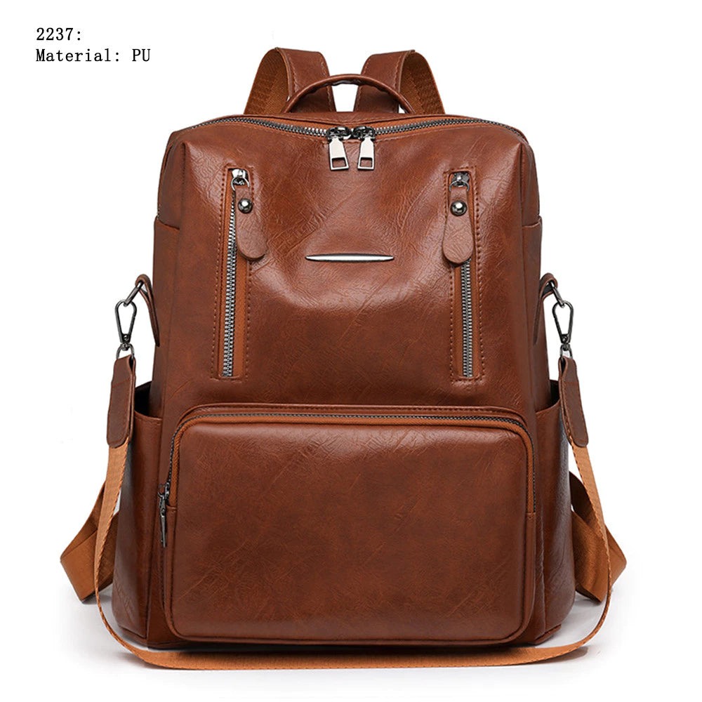Bolsa femenina mochila Portátil de PU da moda feminina Anti furto e à prova d'água